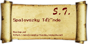 Spalovszky Tünde névjegykártya